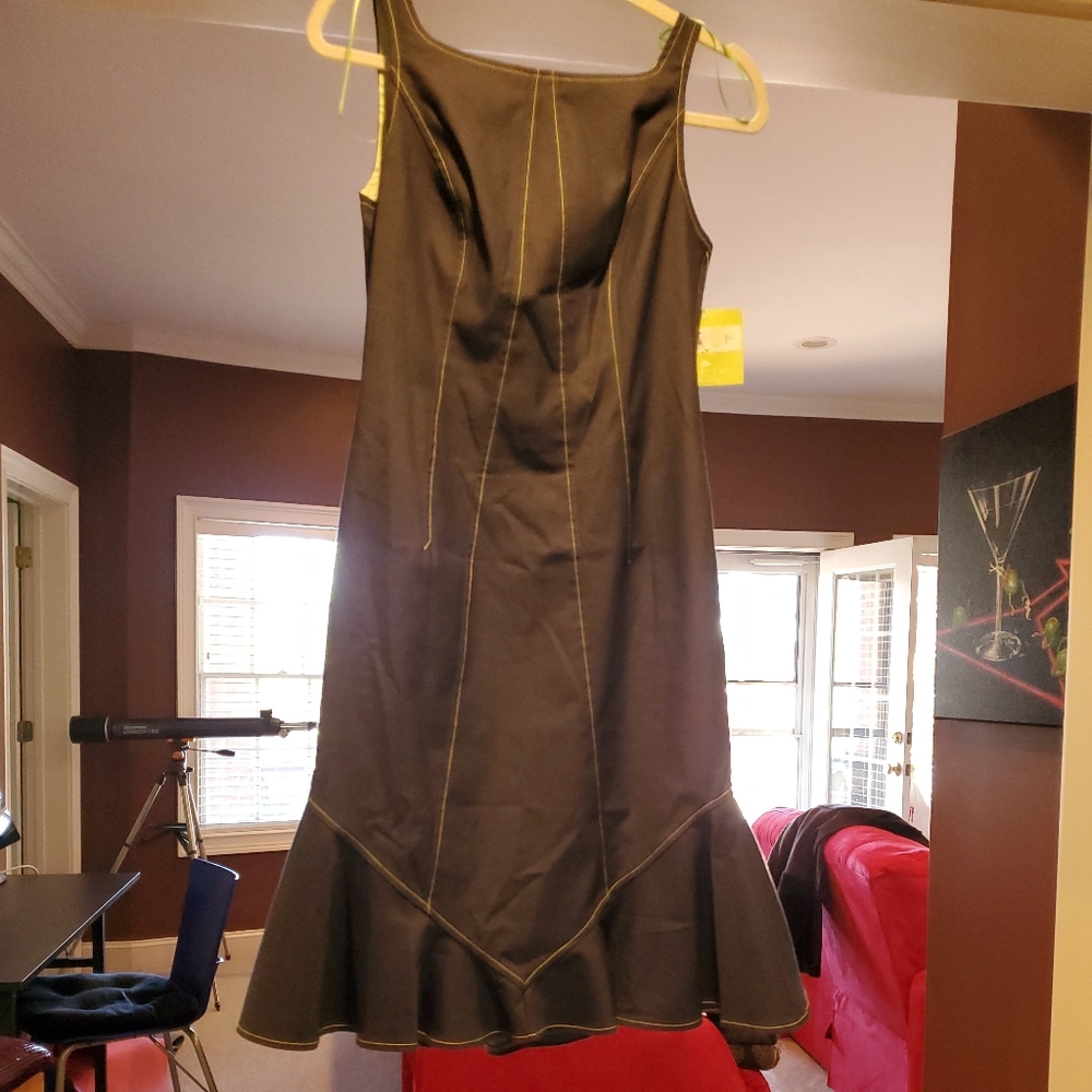 Citrine NWOT blue sleeveless dress with green trim size 2.